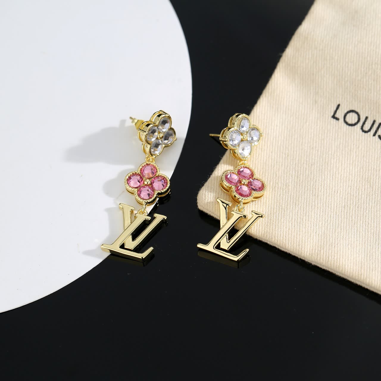 Louis Vuitton Pink Crystal Earrings